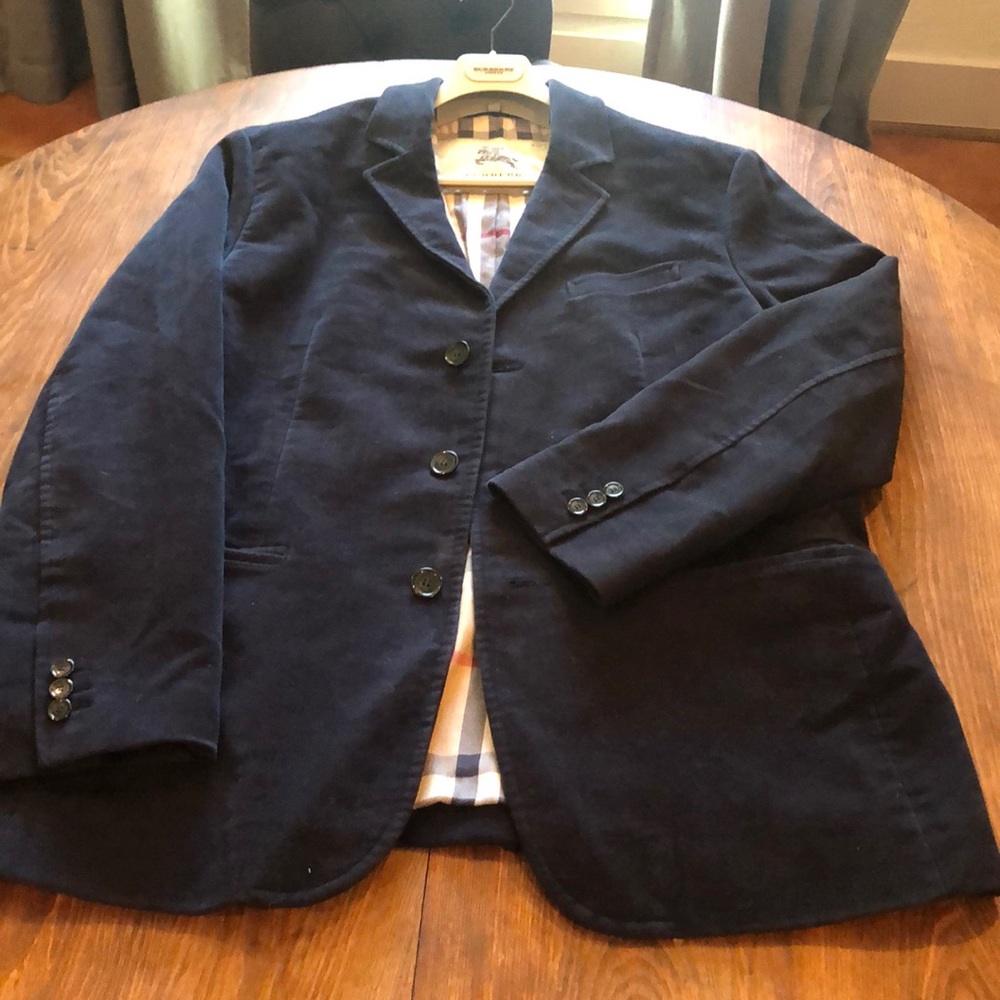 Authentic Burberry 100% cotton navy blue blazer.